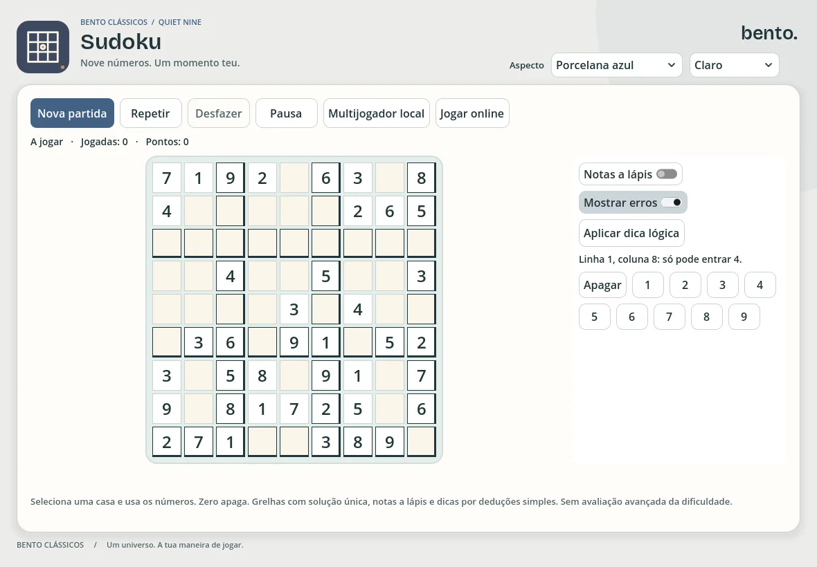 Sudoku com outro aspeto claro